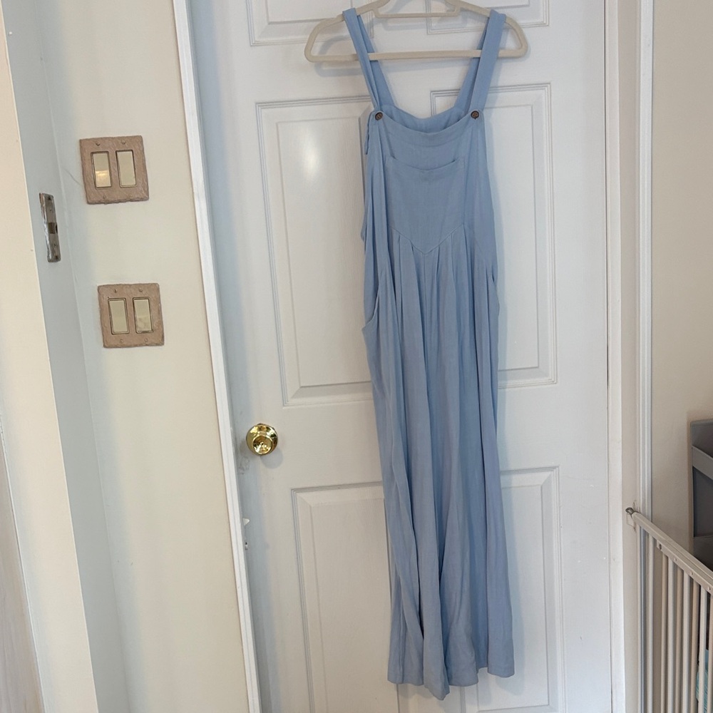 Women's Light Blue Jumpsuit wide leg romper